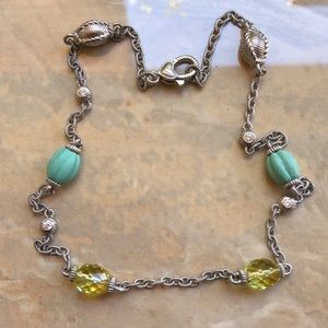 Judith Ripka Turquoise Sterling Necklace